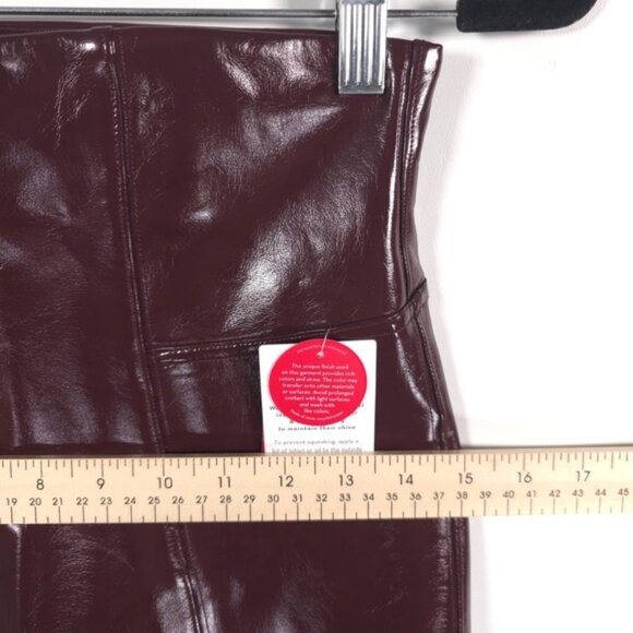 NWT SPANX Women’s Faux Patent Leather Liquid Gloss LEGGINGS 20301R Ruby MEDIUM - Picture 10 of 16